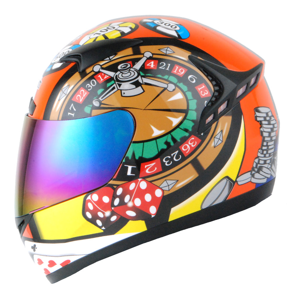 1STORM MOTORCYCLE FULL FACE HELMET BIKE BOOSTER HG335CLS Glossy Black / M (22.4-22.8 Inch)
