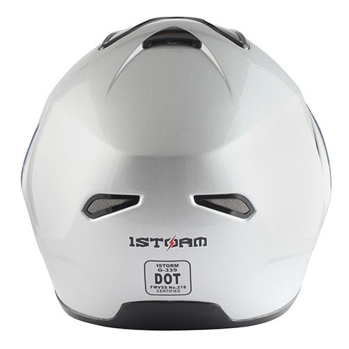 1Storm Motorcycle Street Bike Modular/Flip up Dual Visor/Sun Shield Full Face Helmet: HG339