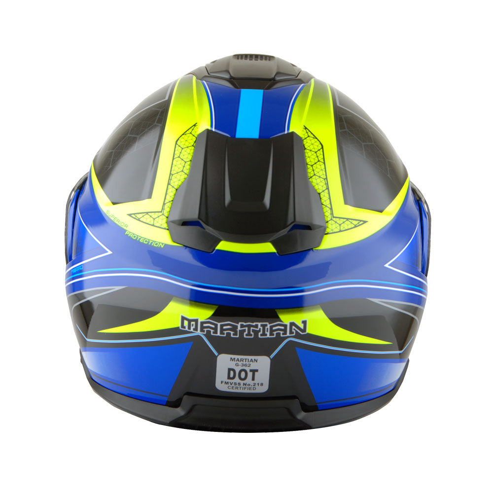 Martian Motorcycle Modular Full Face Helmet Flip up Dual Visor Golden Sun Shield: HG362