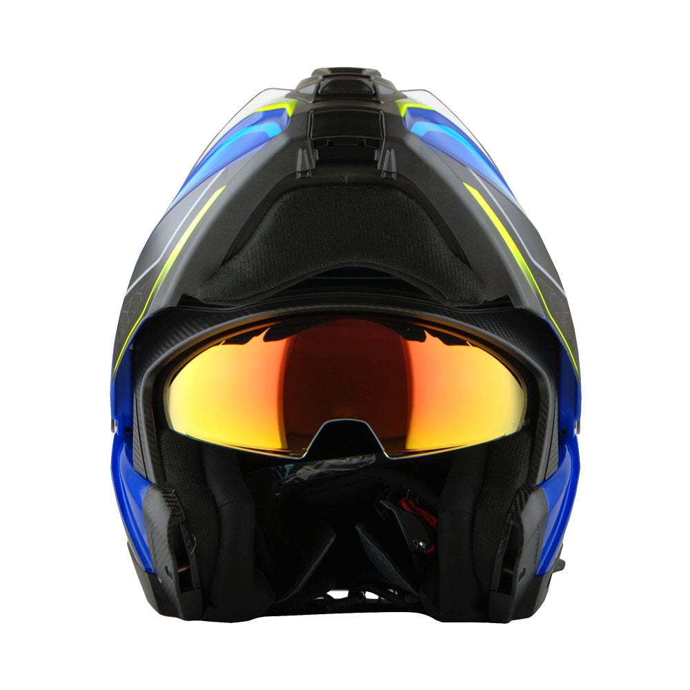 Martian Motorcycle Modular Full Face Helmet Flip up Dual Visor Golden Sun Shield: HG362