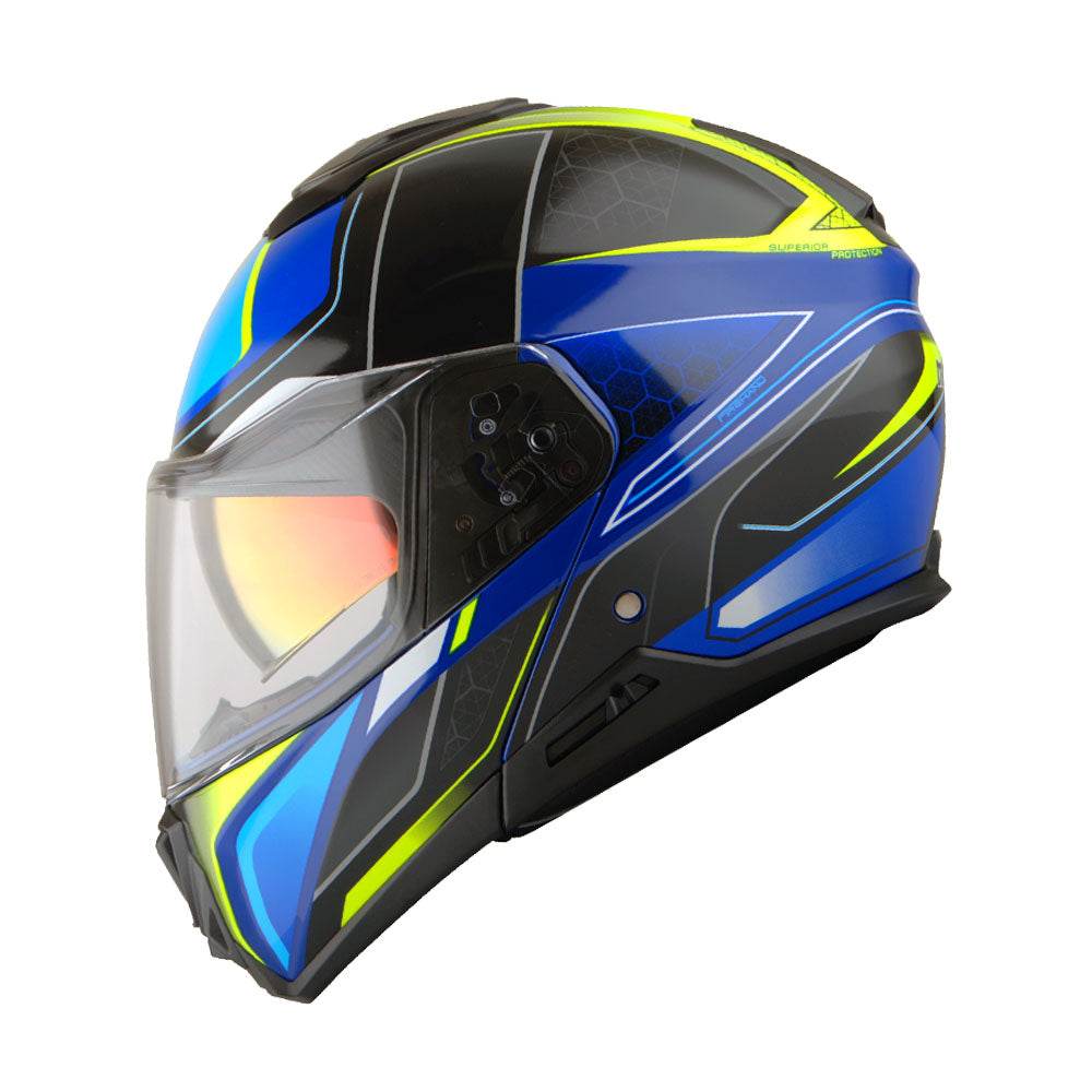 Martian Motorcycle Modular Full Face Helmet Flip up Dual Visor Sun Shield + Motorcycle Bluetooth Headset: HG362