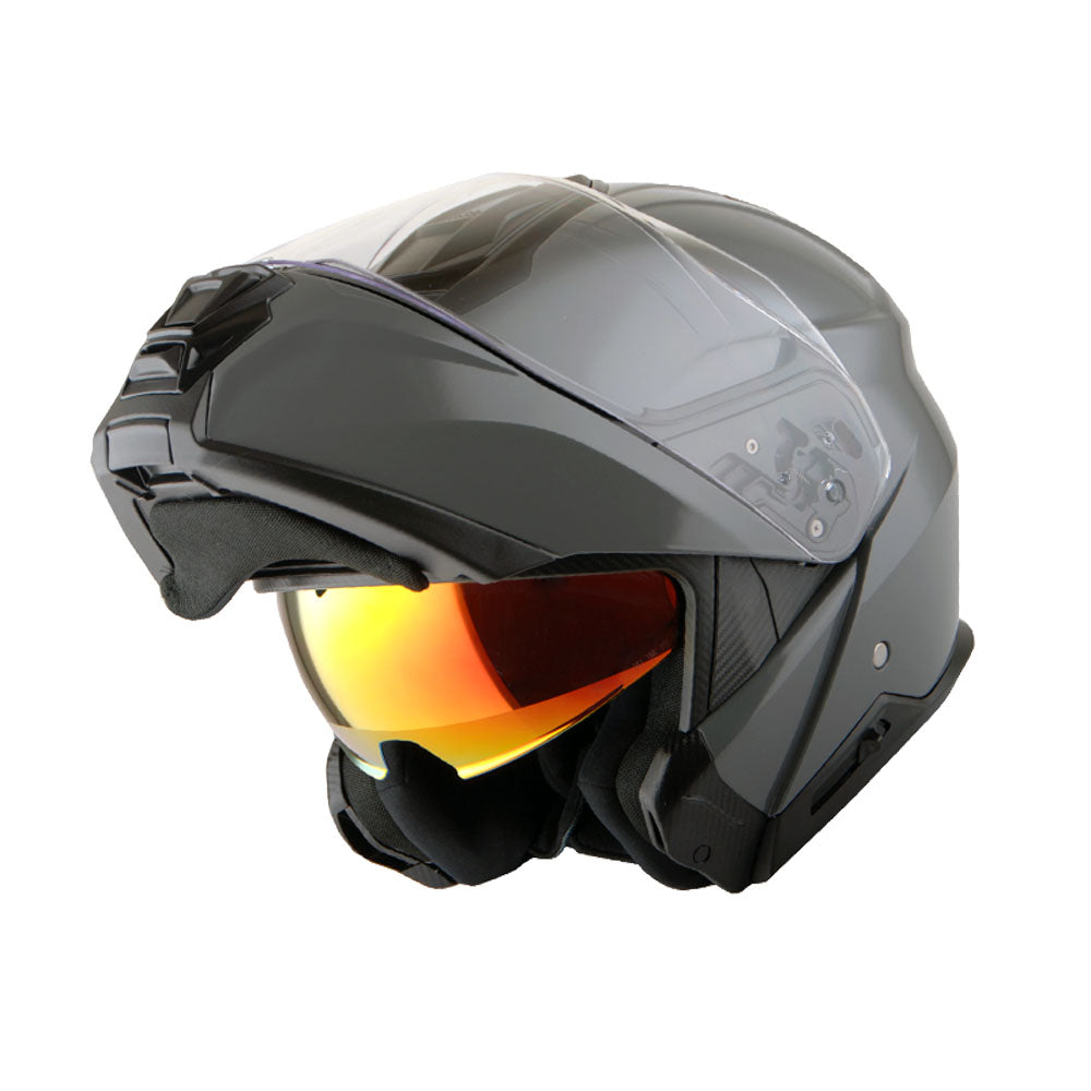 Martian Motorcycle Modular Full Face Helmet Flip up Dual Visor Sun Shield + Motorcycle Bluetooth Headset: HG362