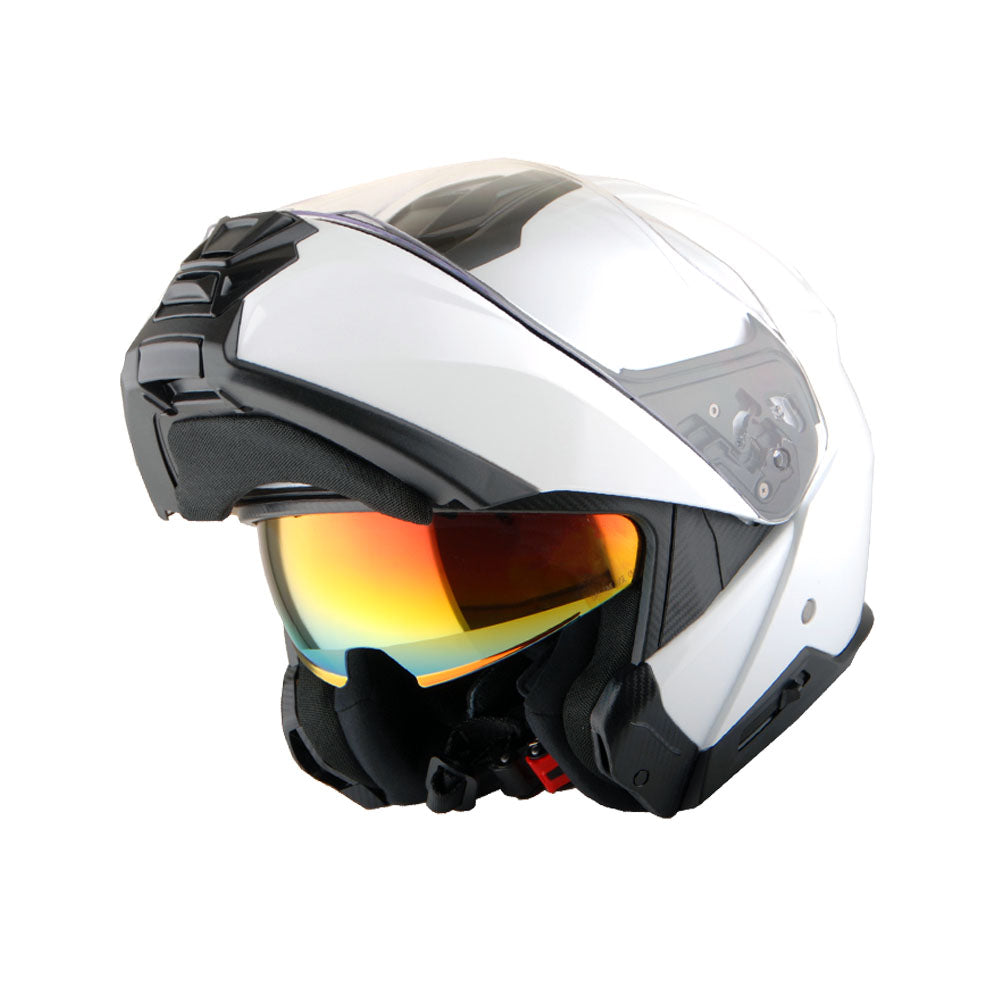 Martian Motorcycle Modular Full Face Helmet Flip up Dual Visor Sun Shield + Motorcycle Bluetooth Headset: HG362