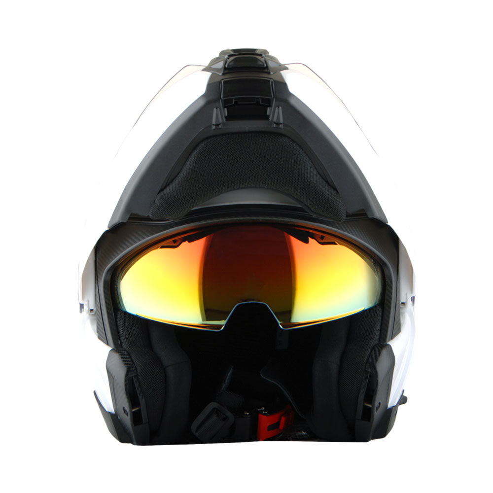 Martian Motorcycle Modular Full Face Helmet Flip up Dual Visor Golden Sun Shield: HG362