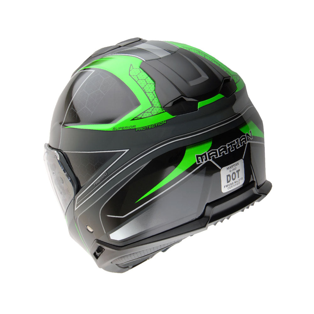 Martian Motorcycle Modular Full Face Helmet Flip up Dual Visor Sun Shield + Motorcycle Bluetooth Headset: HG362