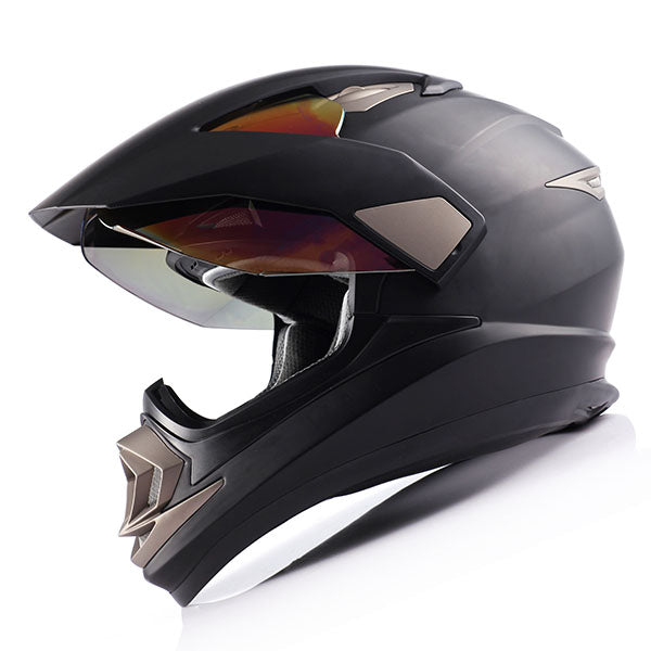 1Storm Dual Sport Helmet Motorcycle HGXP14A Full Face Motocross Off Road Bike + Motorcycle Bluetooth Headset