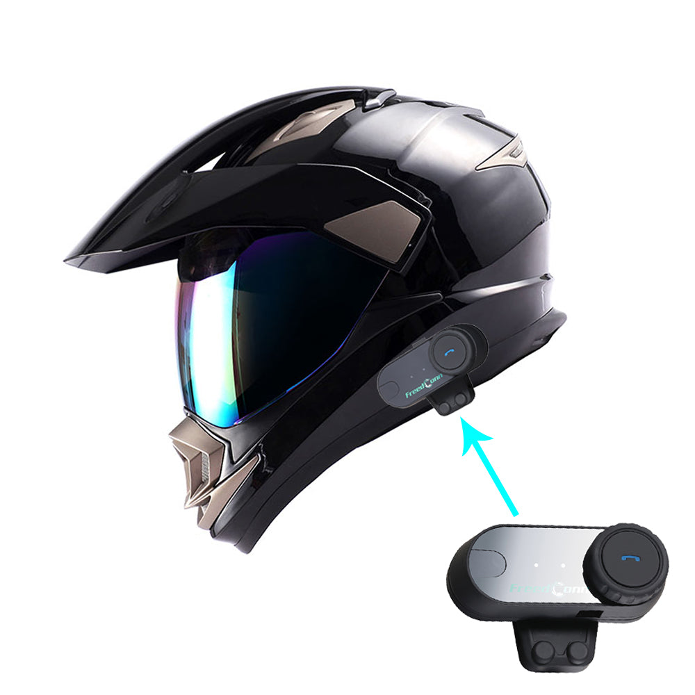1Storm Dual Sport Helmet Motorcycle HGXP14A Full Face Motocross Off Road Bike + Motorcycle Bluetooth Headset