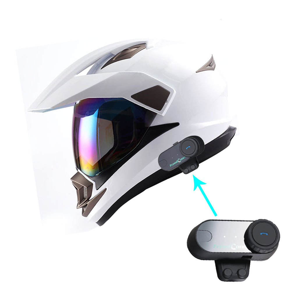 1Storm Dual Sport Helmet Motorcycle HGXP14A Full Face Motocross Off Road Bike + Motorcycle Bluetooth Headset