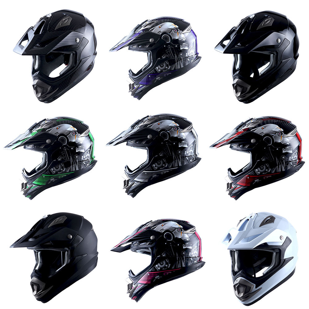 1Storm Adult Motocross Helmet Off Road MX BMX ATV Dirt Bike Mechanic: HGXP14B Carbon Fiber Black / L(59-60 cm 23.2/23.4 Inch )