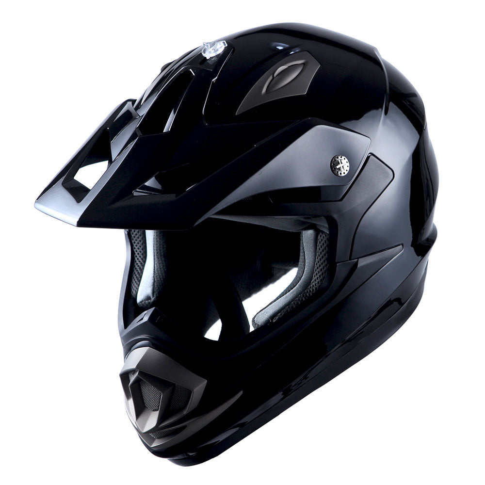 1Storm Adult Motocross Helmet Off Road MX BMX ATV Dirt Bike Mechanic HGXP14B + Motorcycle Bluetooth Headset