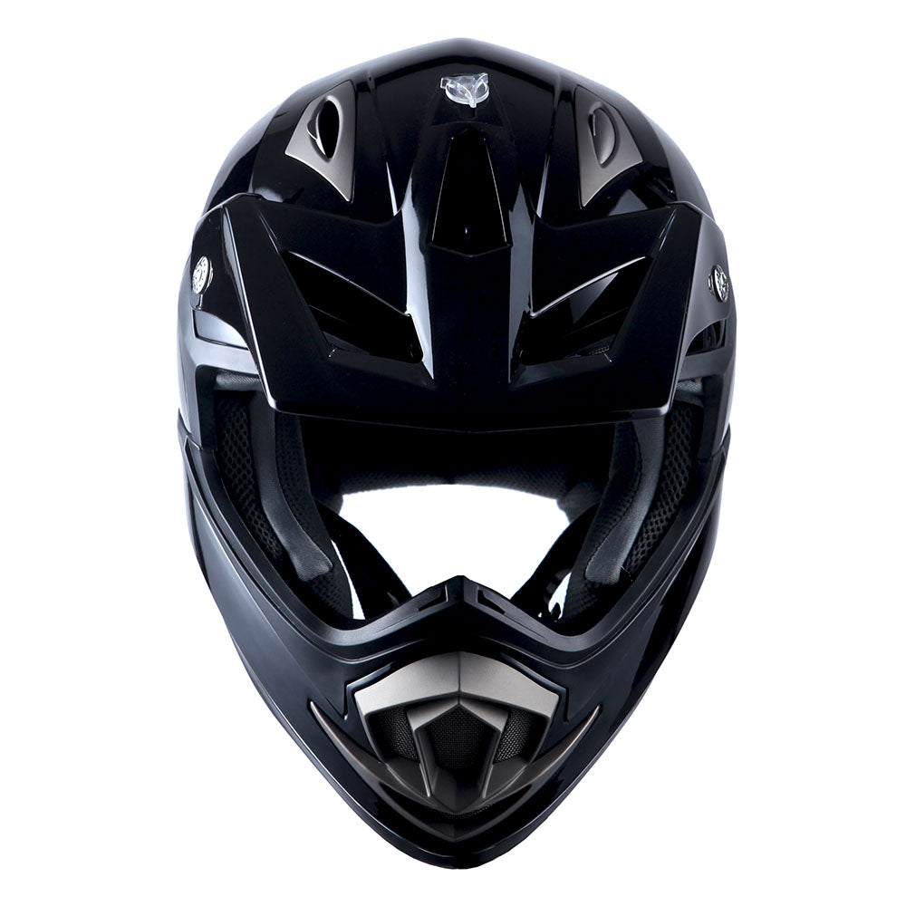 1Storm Adult Motocross Helmet Off Road MX BMX ATV Dirt Bike HGXP14B Mechanic + Goggles + Skeleton Glove Bundle