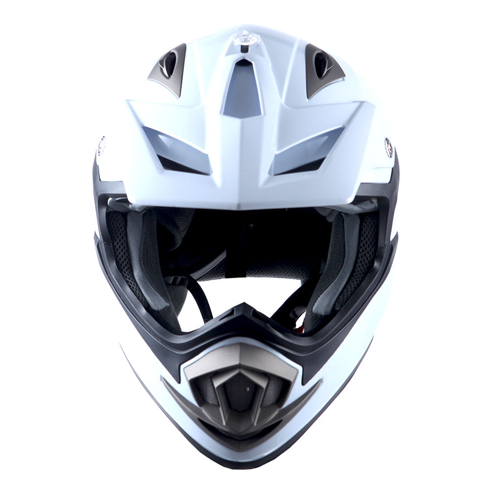 1Storm Adult Motocross Helmet Off Road MX BMX ATV Dirt Bike HGXP14B Mechanic + Goggles + Skeleton Glove Bundle