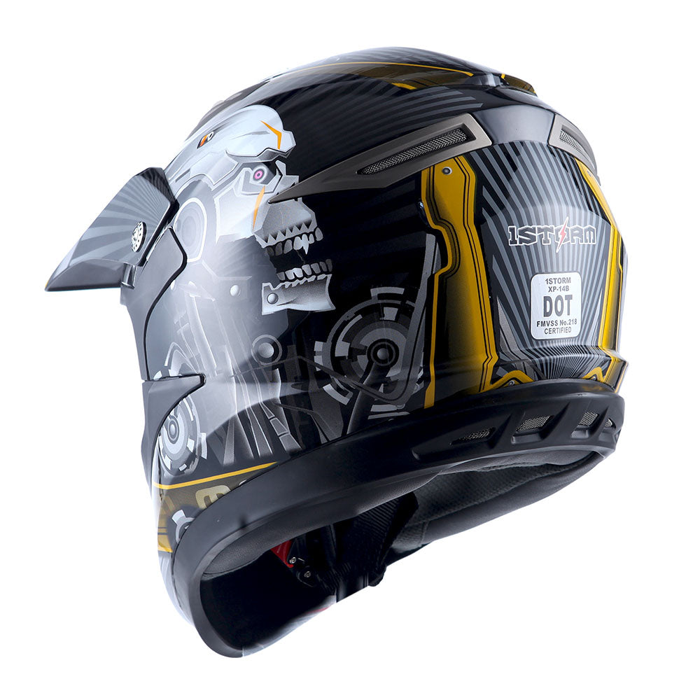 Auténtico casco de fibra de carbono 1Storm motocross todoterreno ATV Dirt  Bike MX BMX HGXP15