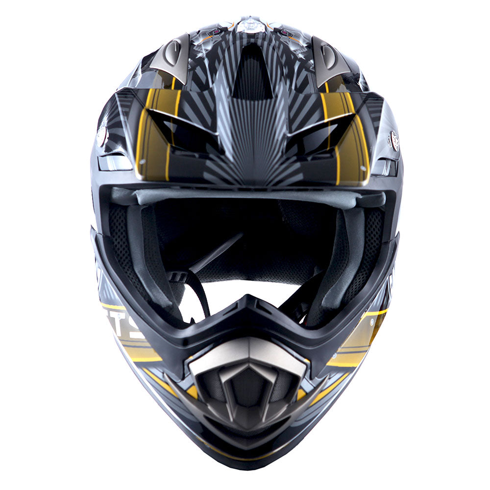 1Storm Adult Motocross Helmet Off Road MX BMX ATV Dirt Bike Mechanic HGXP14B + Motorcycle Bluetooth Headset