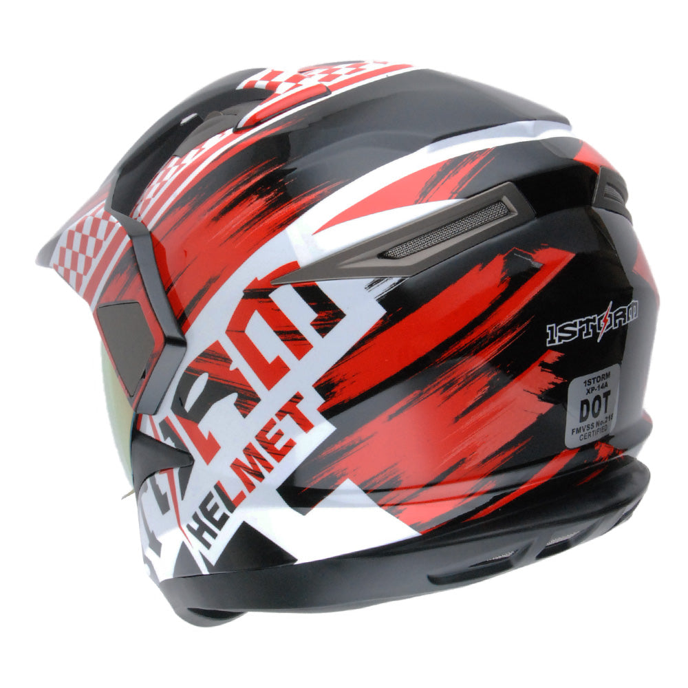 1Storm Dual Sport Helmet Motorcycle HGXP14A Full Face Motocross Off Road Bike + Motorcycle Bluetooth Headset