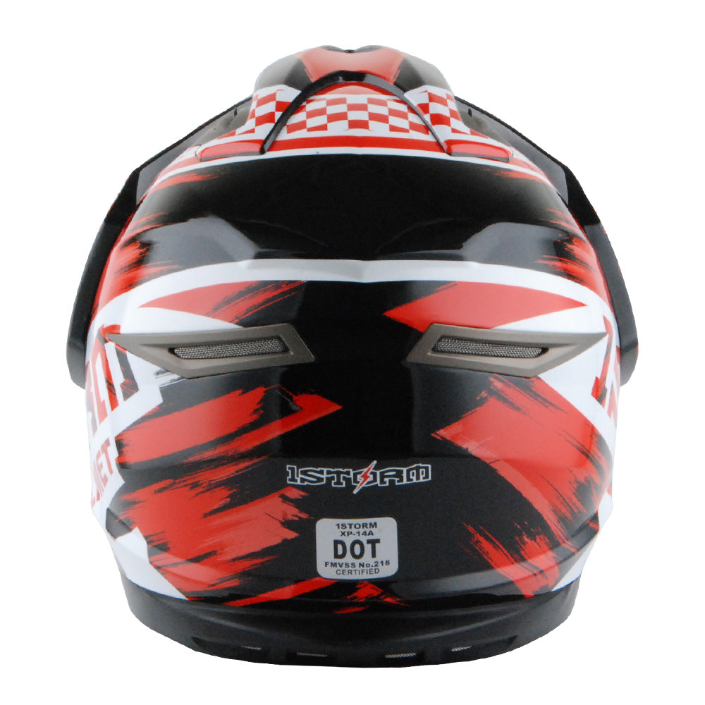 black and red motorcycle helmet bluetooth 1Storm Dual Sport Helmet Motorcycle HGXP14A Full Face Motocross Off Ro – 1Storm Helmet