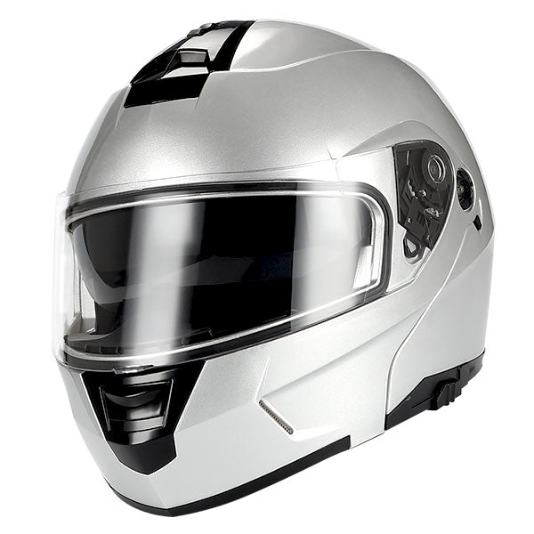 1Storm Motorcycle Street Bike Modular/Flip up Dual Visor Sun Shield Full Face Helmet: HJA119