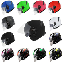 1Storm Motorcycle Open Face Helmet Scooter ClassicL Knight Bike Dual Lens/Sun Visor: HJK526