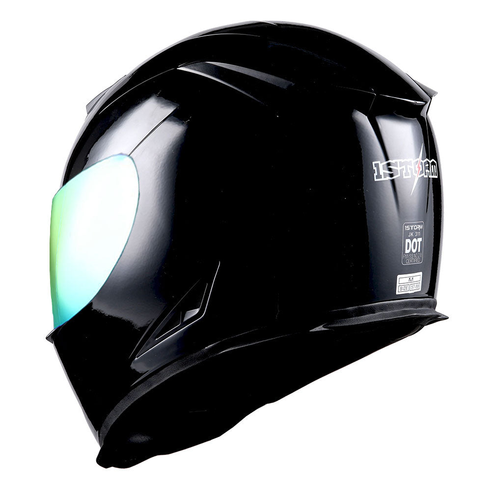1Storm Motorcycle Full Face Helmet Skull King + One Extra Clear Shield: HJK311