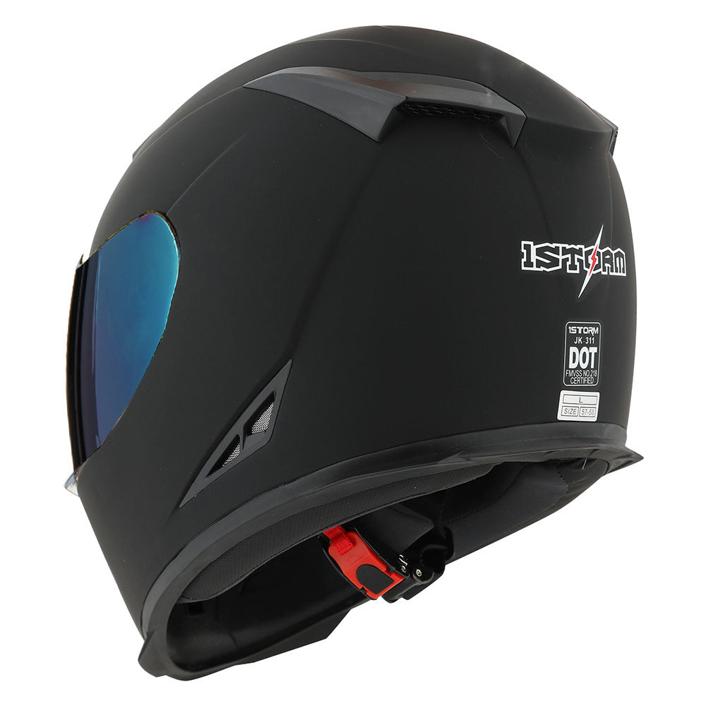 1Storm Motorcycle Full Face Helmet Skull King HJK311 Matt Black + One – 1Storm Helmet