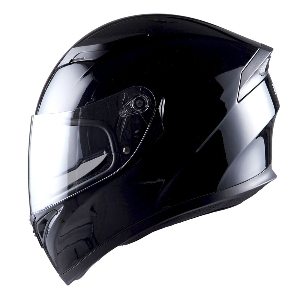 1Storm Motorcycle Full Face Flip up Dual Visor Helmet + Spoiler + Motorcycle Bluetooth Headset: HJK316