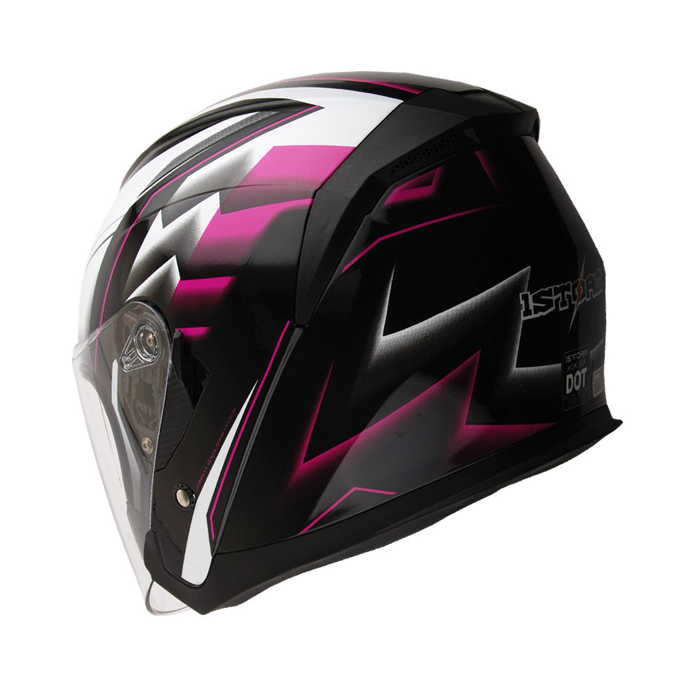 1Storm Motorcycle Open Face Helmet Scooter ClassicL Knight Bike Dual Lens/Sun Visor: HJK526