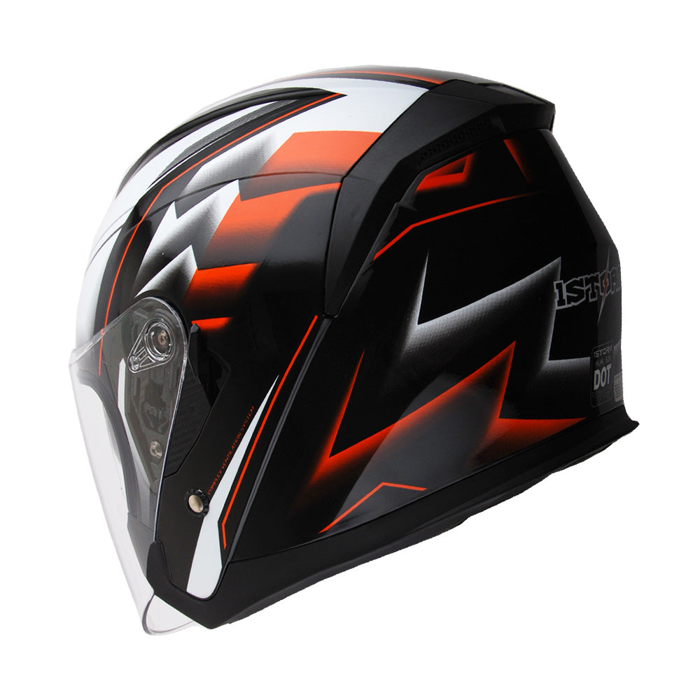 1Storm Motorcycle Open Face Helmet Scooter Classical Knight Bike Dual Lens/Sun Visor + Motorcycle Bluetooth Headset: HJK526