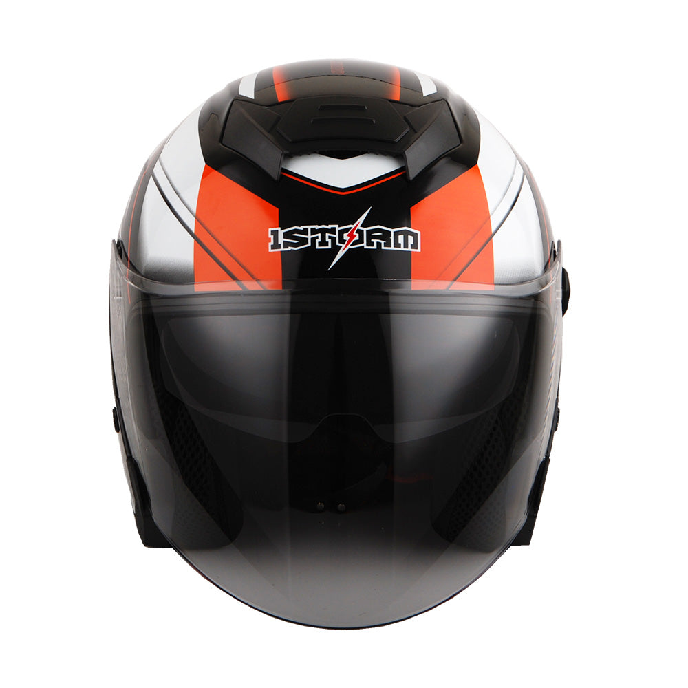 1Storm Motorcycle Open Face Helmet Scooter Classical Knight Bike Dual Lens/Sun Visor + Motorcycle Bluetooth Headset: HJK526