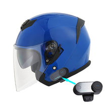 1Storm Motorcycle Open Face Helmet Scooter Classical Knight Bike Dual Lens/Sun Visor + Motorcycle Bluetooth Headset: HJK526