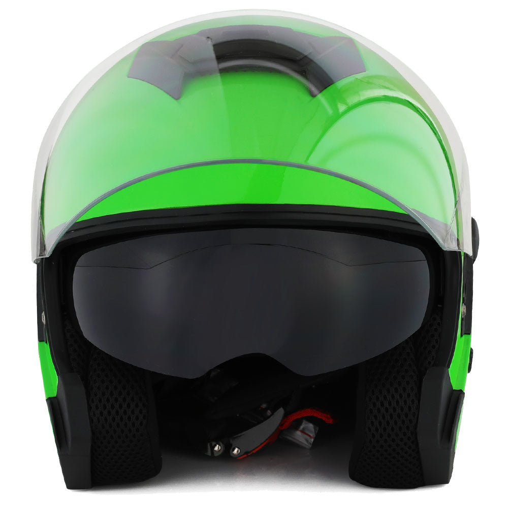 1Storm Motorcycle Open Face Helmet Scooter Classical Knight Bike Dual Lens/Sun Visor + Motorcycle Bluetooth Headset: HJK526