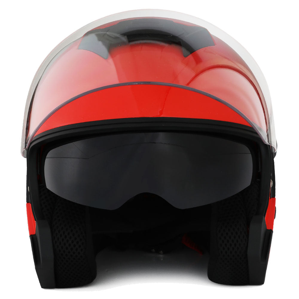1Storm Motorcycle Open Face Helmet Scooter Classical Knight Bike Dual Lens/Sun Visor + Motorcycle Bluetooth Headset: HJK526
