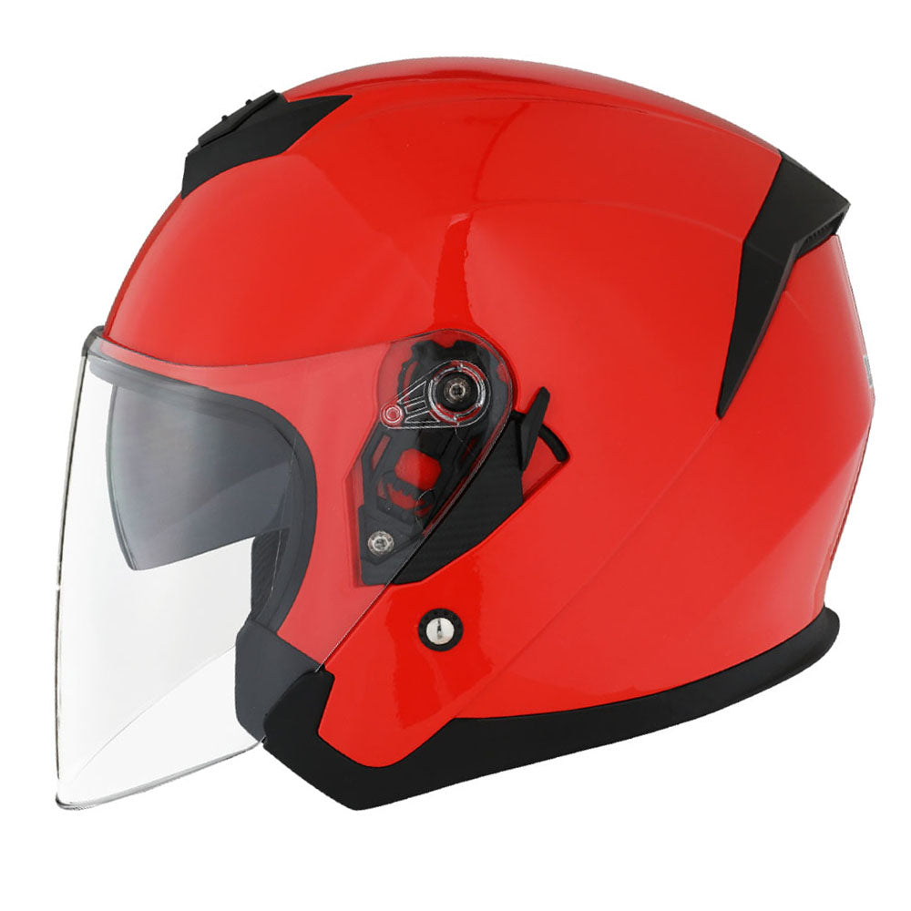 1Storm Motorcycle Open Face Helmet Scooter ClassicL Knight Bike Dual Lens/Sun Visor: HJK526