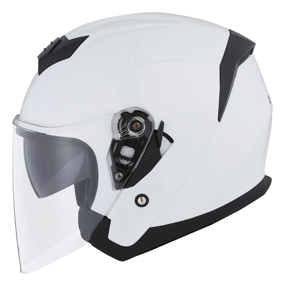 1Storm Motorcycle Open Face Helmet Scooter Classical Knight Bike Dual Lens/Sun Visor + Motorcycle Bluetooth Headset: HJK526