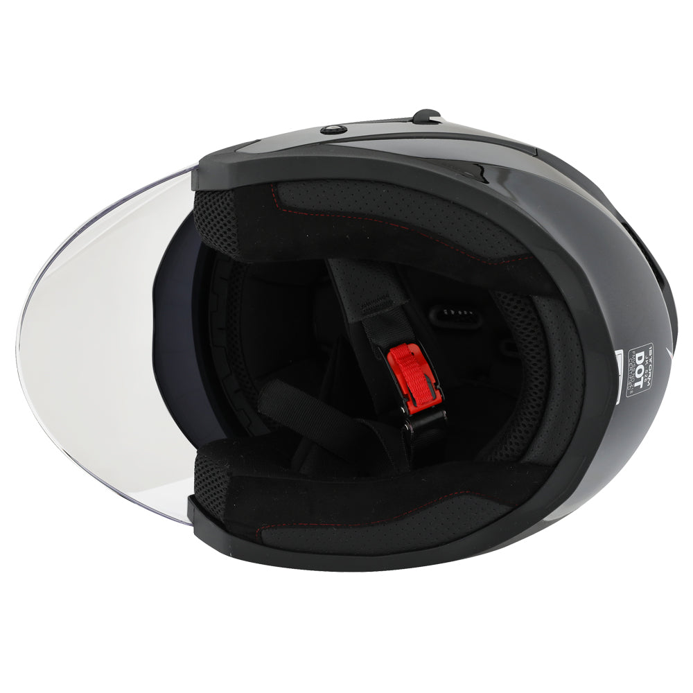 1Storm Motorcycle Open Face Helmet Scooter ClassicL Knight Bike Dual Lens/Sun Visor: HJK526