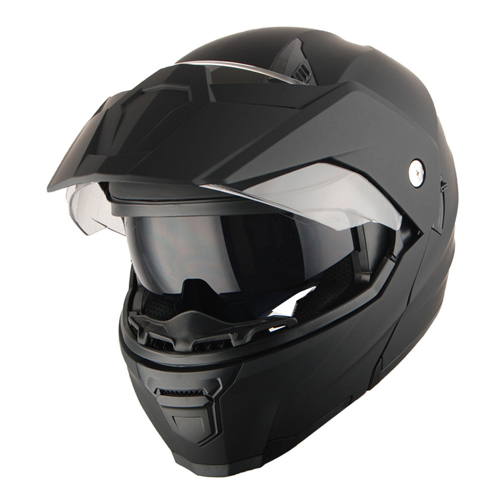 1Storm Motorcycle Dual Sport Modular Flip up Full Face Helmet Dual Visor: HJK910 DSPORT