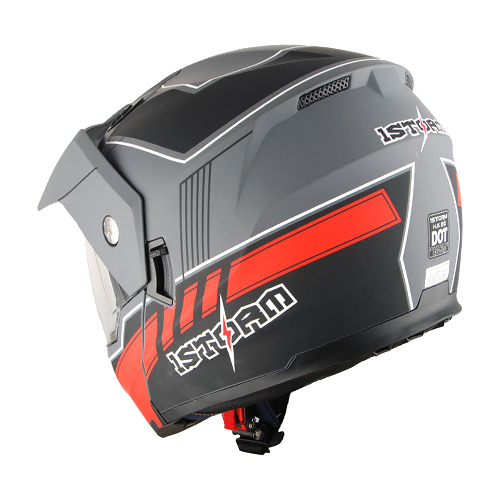 1Storm Motorcycle Dual Sport Modular Flip up Full Face Helmet Dual Visor: HJK910 DSPORT