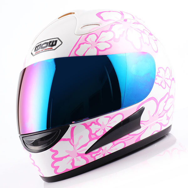 Full Face Custom Motorcycle Helmet DOT Racing Riding Ride Rider pink Smiley  CH01