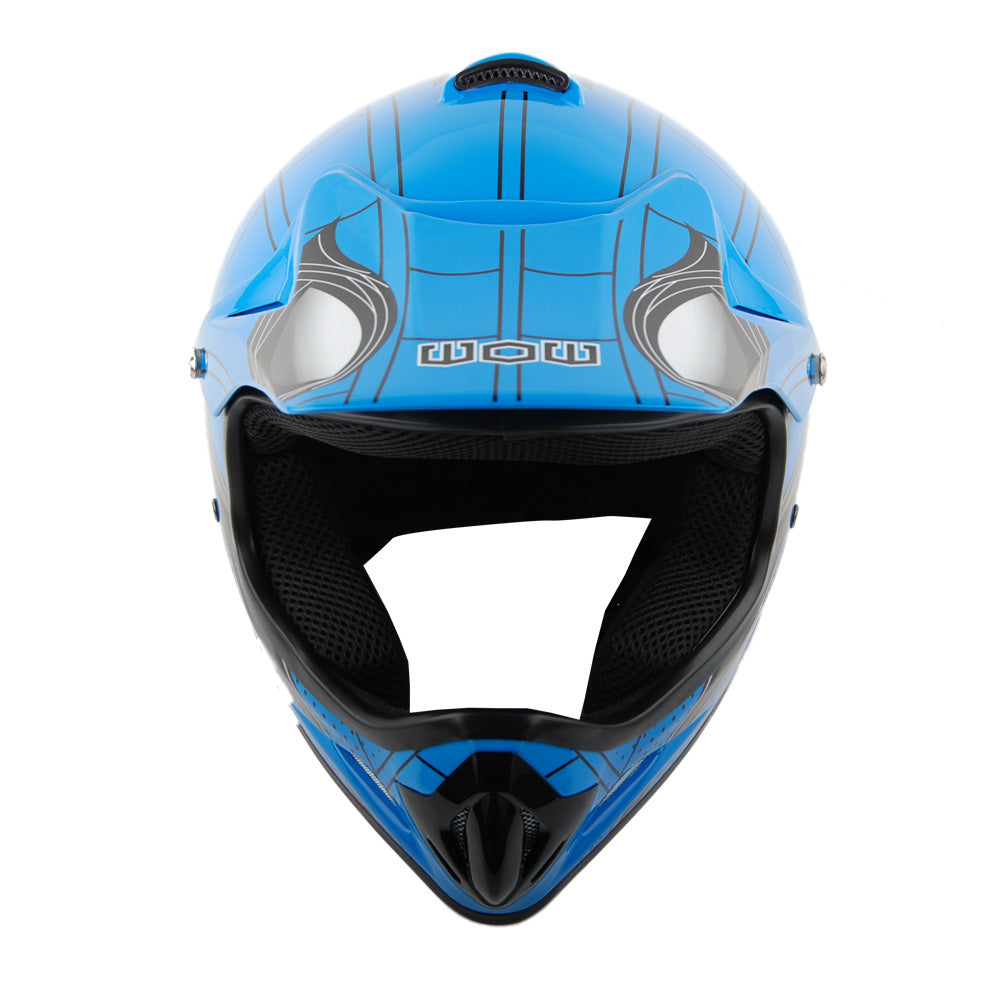 WOW Youth Kids Motocross BMX MX ATV Dirt Bike Helmet Spider Spider Web: HJOY