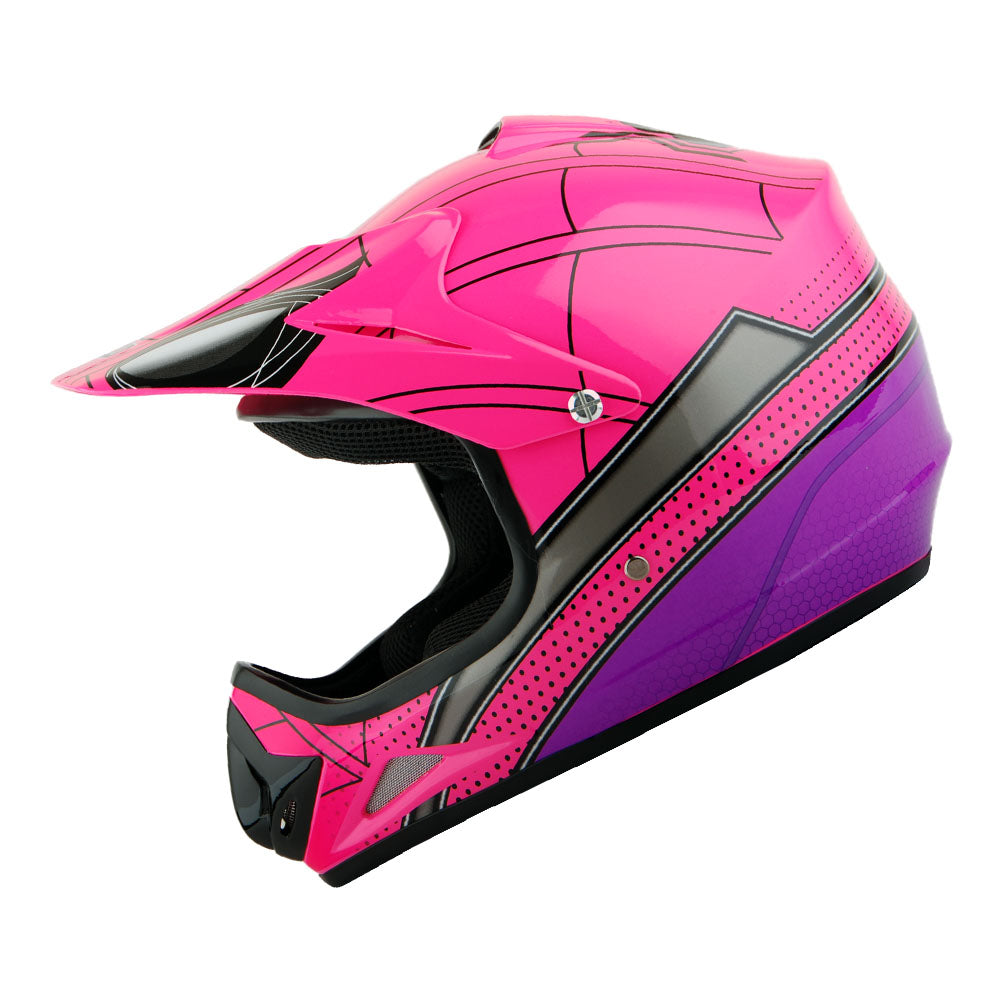 WOW Youth Kids Motocross BMX MX ATV Dirt Bike Helmet Spider Spider