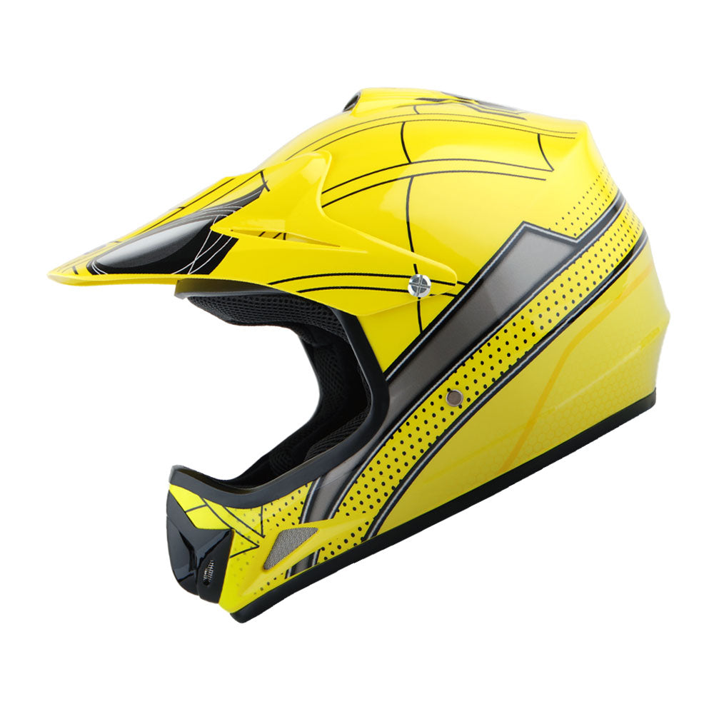 Wow youth kids motocross bmx mx atv dirt bike helmet spider clearance green