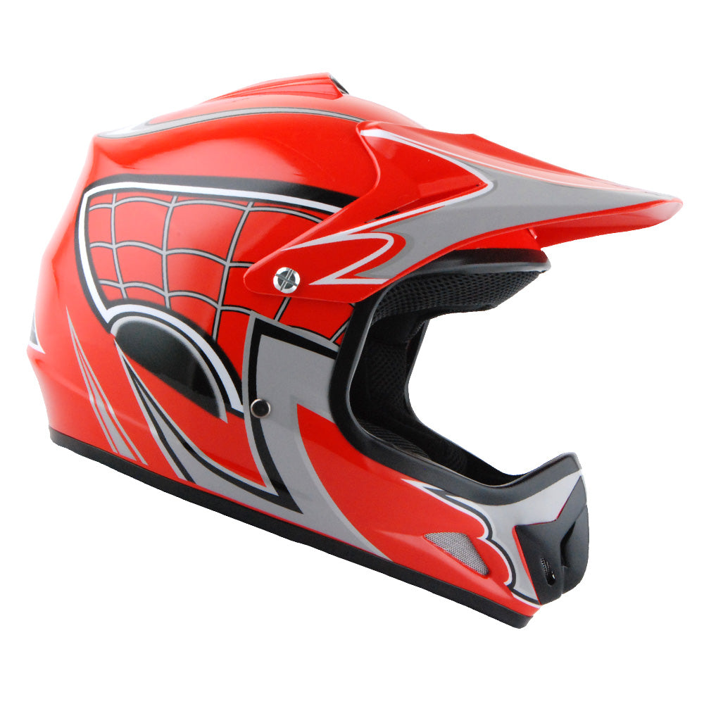 WOW Youth Kids Motocross BMX MX ATV Dirt Bike Helmet Spider Spider Web: HJOY