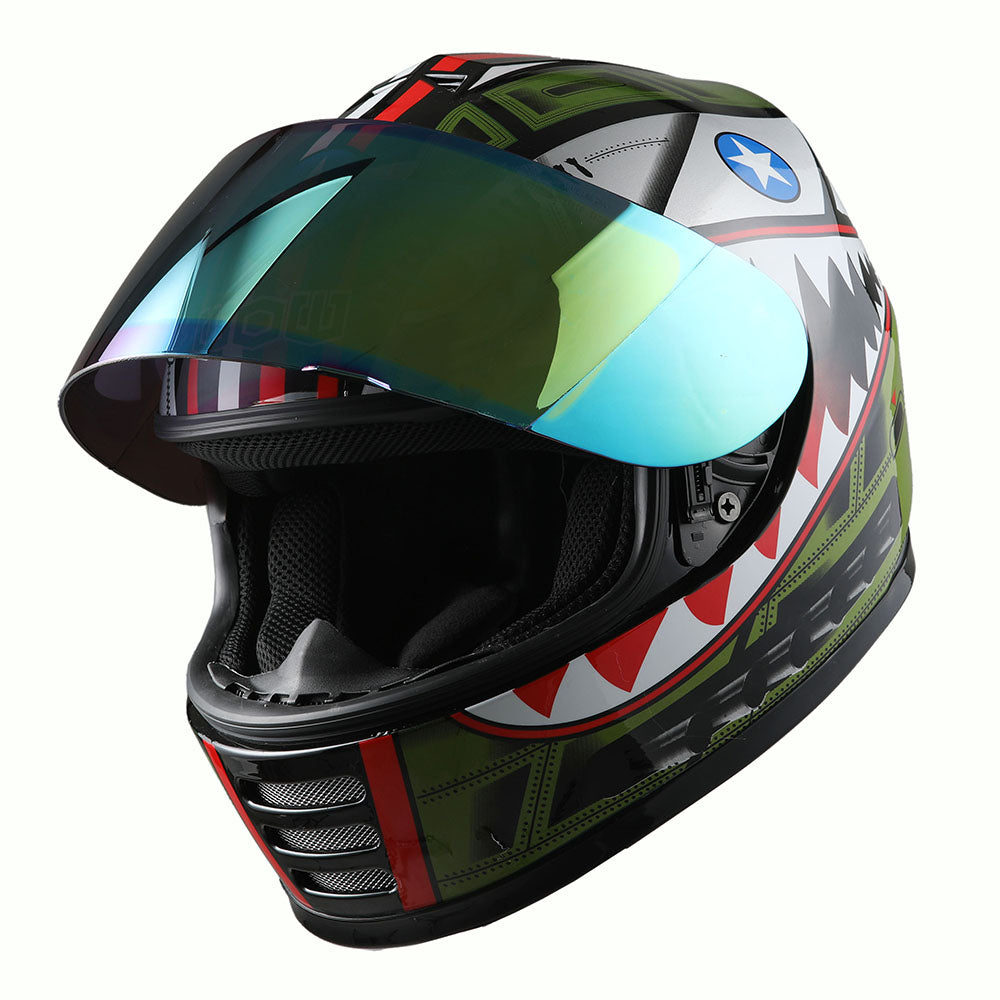 Full-Face Moto Helmet Targo Pro Sharky B7 Blue Matt 2023
