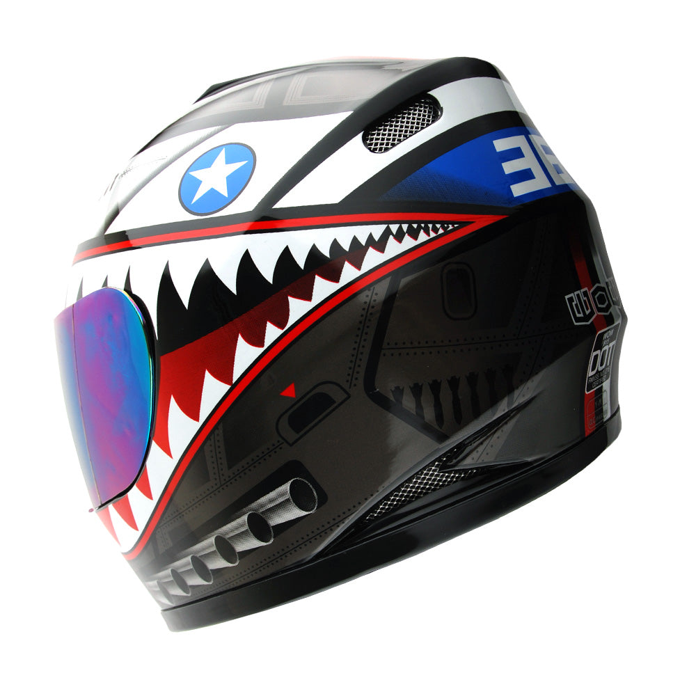 WOW Youth Kids Motorcycle  Street Bike BMX MX Full Face Close Out Helmet: HKY-B15CLS