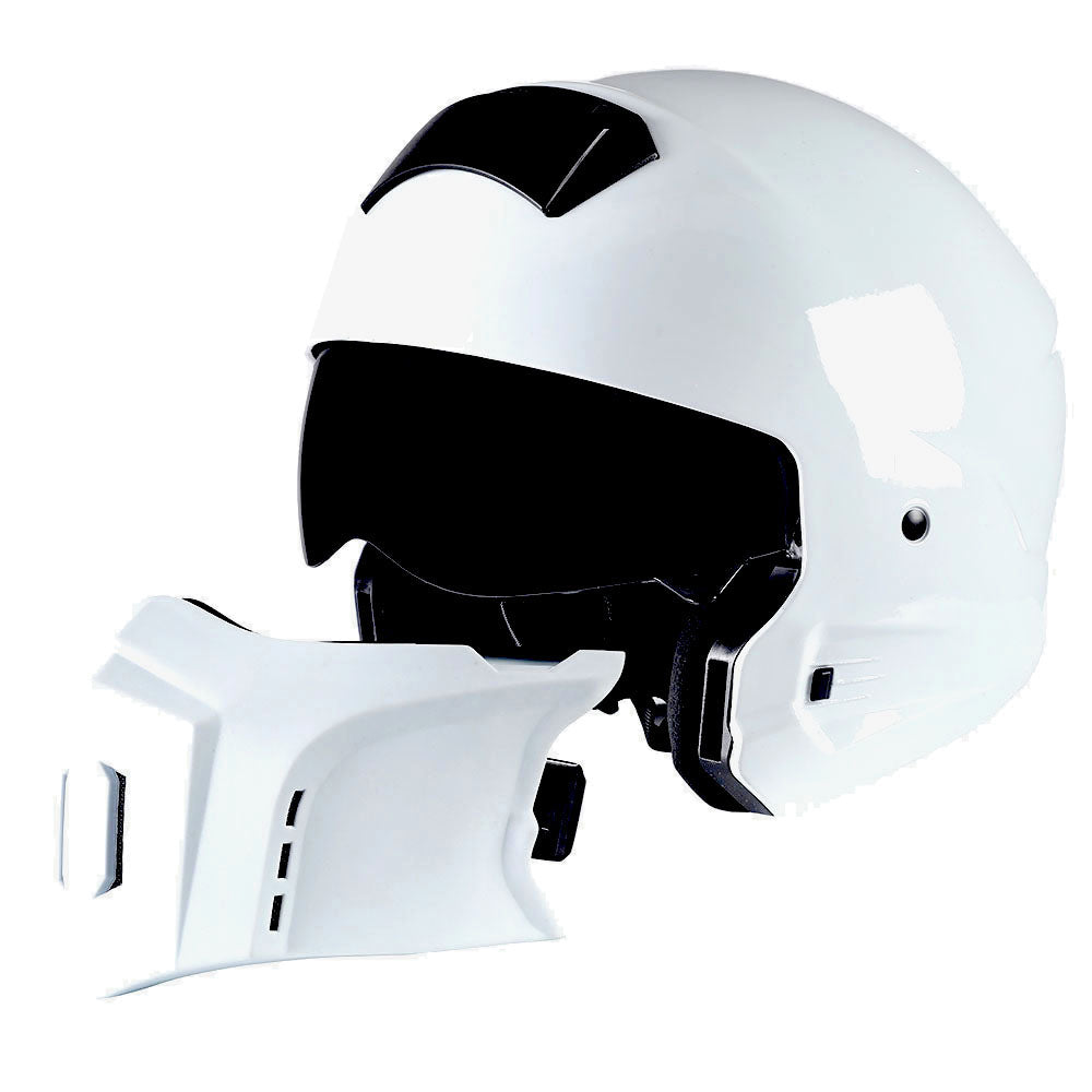 1Storm Motorcycle Full Face Helmet Open Face Knight Classical (Detachable Face Mask): HKY861
