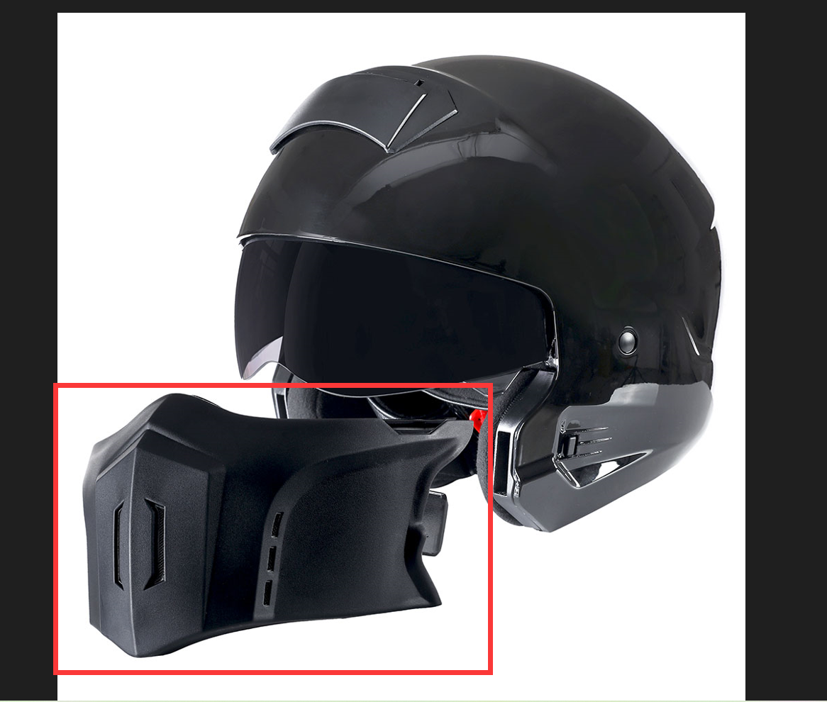 1Storm Motorcycle Full Face Helmet Open Face Knight Classical (Detachable Face Mask): HKY861