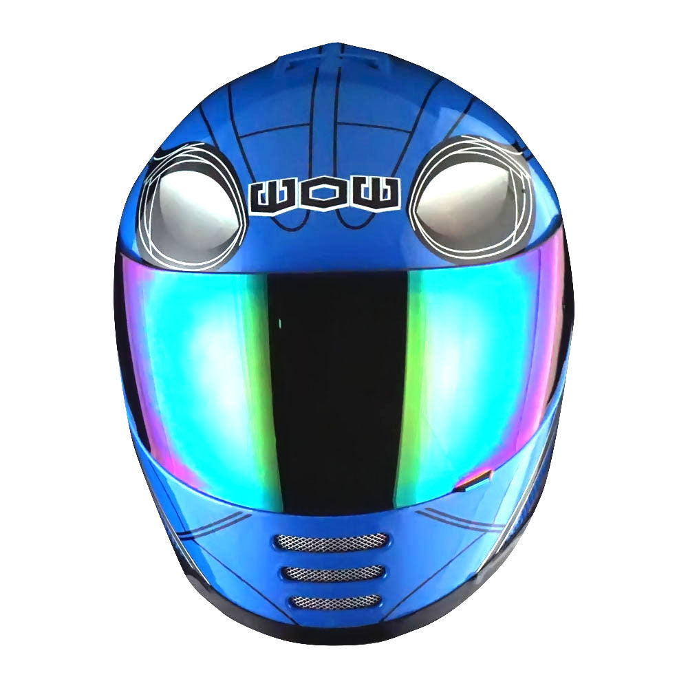 WOW Youth Motorcycle Full Face Helmet Street Bike BMX MX  Kids Shark + MX Skeleton Glove Bundle: HKY-B15