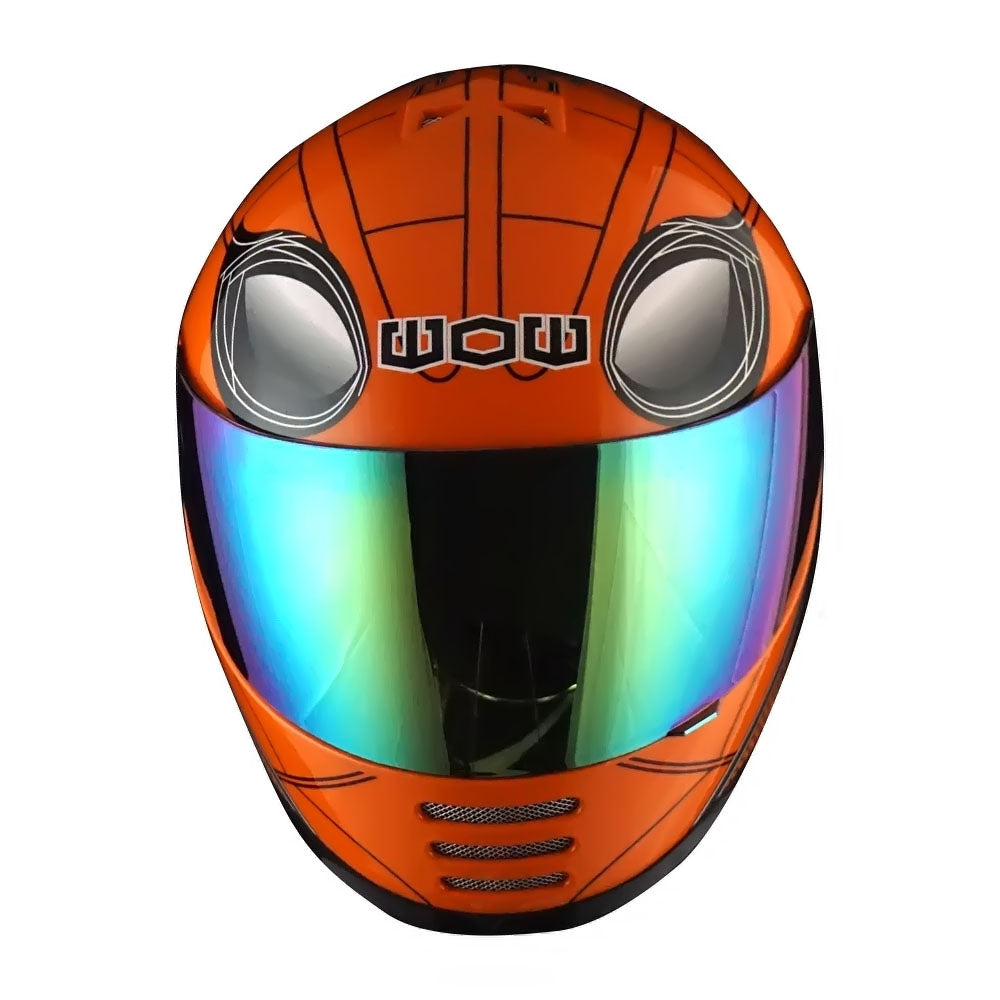 WOW Youth Motorcycle Full Face Helmet Street Bike BMX MX  Kids Shark + MX Skeleton Glove Bundle: HKY-B15