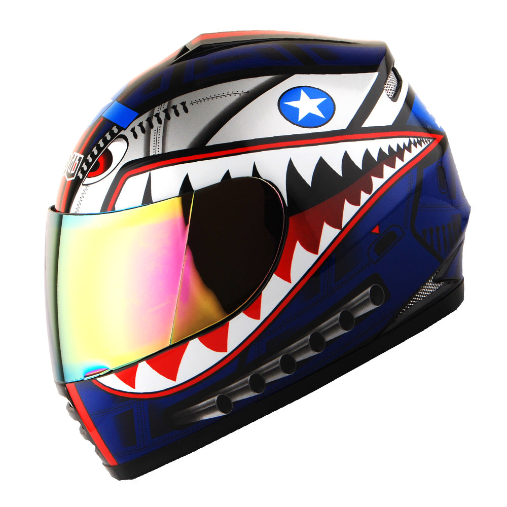 WOW Youth Kids Motorcycle Street Bike BMX MX Full Face Close