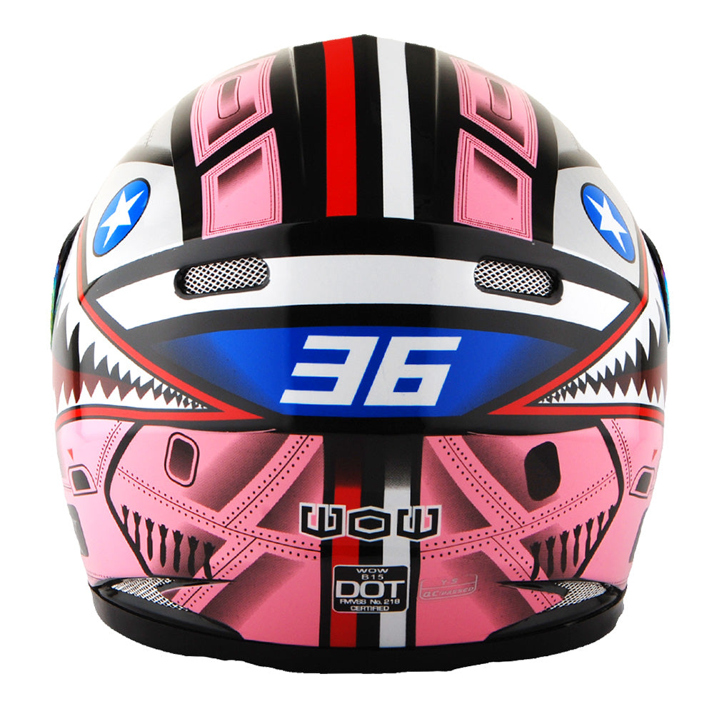 WOW Youth Kids Motorcycle  Street Bike BMX MX Full Face Close Out Helmet: HKY-B15CLS