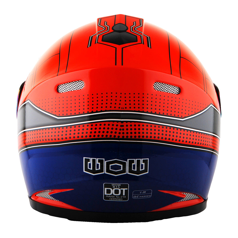 WOW Youth Motorcycle Full Face Helmet Street Bike BMX MX  Kids Shark + MX Skeleton Glove Bundle: HKY-B15